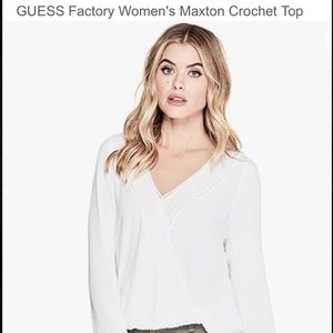 Guess White Crochet Blouse